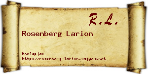 Rosenberg Larion névjegykártya